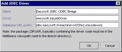 Add JDBC Driver dialog box