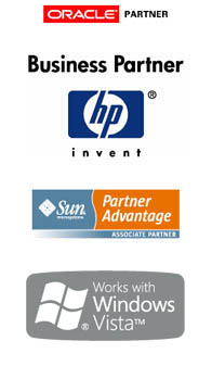 Oracle Partner. HP Business Partner. Sun Associate Partner. Works with Windows Vista.